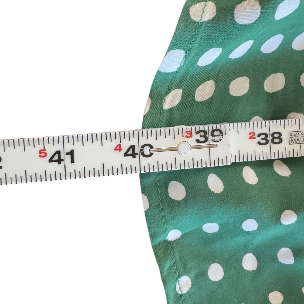 NWT Anthropologie TYLHO Green Polka Dot Sleeveless Shirt Dress Midi Waist Tie XS - Picture 9 of 9